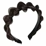 FRCOLOR Geflochtenes Fischgrät Haarreif Mit Zähnen Rutschfestes Zopf Haarband Aus Resin Und Hochtemperaturseide Für Alltag Sport Und Party 6.1X5.1X0.8 Zoll