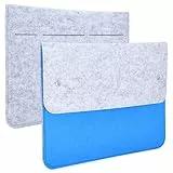Sølmo Laptop Hülle 13 Zolle - Schutzhülle für 13-Zoll-Laptops und Tablets - MacBook Air Hülle - Stoß-, Kratz-, Spritz- und Staubschutz - Stilvoll und strapazierfähig - 36,5x25,5 cm - Grau & Blau