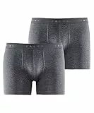 FALKE Herren Boxershorts Daily Comfort Multipack M Bx Baumwolle atmungsaktiv 2 Stück, Grau Dark Grey Heather 3278, L