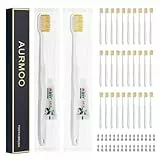 AURMOO Reisezahnbürste mit Zahnpasta, Reise Zahnbürste Set, 30 Stück, Einweg Zahnbürste, Handzahnbürste, Hotel Zahnbürsten, Einmal Zahnbürsten, Travel Toothbrush für Camping Reisen, Einzeln Verpackt