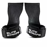 Fitgriff® Elite Straps 2.0 - Zughilfen mit Gummi-Pad für Krafttraining - Bodybuilding, Fitness, Gym - Lifting Straps - für Frauen und Männer (Schwarz, M/L)