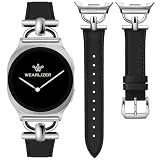 Wearlizer Lederarmbänder kompatibel mit Samsung Galaxy Watch 8 Armband 40mm 44mm/Watch 8 Classic 46mm Damen, Elegant Leder No Gap Metallanschluss mit D-förmiger für Galaxy Watch 8/8 Classic