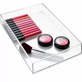 iDesign Schubladeneinsatz, extra großer Besteckkasten für Schubladen aus Kunststoff, stapelbarer Schubladentrenner für Besteck und andere Utensilien, durchsichtig, 20,3 cm x 30,5 cm