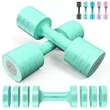 Sportneer Verstellbare Hanteln Frauen Set: Kurzhanteln 2er Set je 1-2,5 kg Gewichte, 4-in-1 Adjustable Dumbbell Set, Fitnessgeräte für Zuhause, Home Gym, Krafttraining, Geschenk (Grün)