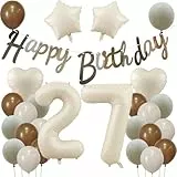 27 Geburtstag Deko Beige, Deko 27. Geburtstag Frau Mann, Beige Luftballons 27. Frauen, Geburtstagsdeko 27 Jahre Ballon, 27. Dekorationen, Luftballon 27. Party Deko