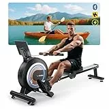 Wenoker Rudergerät für Zuhause, Magnetisches Rudergerät mit APP & LCD-Display, 32 Widerstandsstufen, Leises Heimrudergerät für Cardio-Training, 160 kg Belastbarkeit, Vertikal Verstaubar