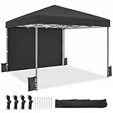 YITAHOME Pop-Up-Pavillon mit Netzseiten, 3x3Meter, höhenverstellbar, Doppeldach, Festzelt, Pavillon mit Aufbewahrungstasche, für Garten, Hinterhof, Terrasse, Party Freien, Camping, Märkte,