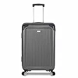 Stratic Stripe Hartschalen-Koffer Trolley Reisekoffer Handgepäck Rollkoffer mit TSA-Schloss 4 Rollen besonders leicht und leise, S, Graphit