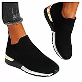 Fannyfuny Sommer Schuhe Für Damen Plateau Slip On Schuhe Mit Luftkissen Lässige Slip On Walkingschuhe Sportschuhe Halbschuhe Plate Schuhe Freizeit Leichte Cushion Für Walking Sport Trekking