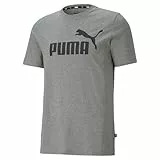 PUMA Herren Ess Logo Tee T shirt, Medium Gray Heather, XL EU