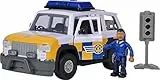 Simba 109251096 - Feuerwehrmann Sam Polizei Auto 4x4 mit Malcom Figur, Mit Originalsound, Türen und Kofferraum zum Öffnen, 19cm, Für Kinder ab 3 Jahren, Kinder
