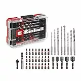 Original Einhell M-CASE 39-tlg. schlagfestes Zubehör-Set (25-mm-Bits, Metallbohrer, Holzbohrer, Steinbohrer, 60-mm-Bithalter, Steckschlüssel, Senker inkl. Aufbewahrungsbox)
