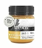 Steens Manuka Honey MGO 263+ - rein roher 100% zertifizierter UMF 10+ Manuka Honig - abgefüllt und versiegelt in Neuseeland - höchste Qualitätsstufe - 225 g