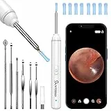 Ohrenschmalz Entferner Otoskop, VITCOCO 1920P Ohrenreiniger Kamera, IP67 Wasserdicht Ohr Kamera mit 6 LEDs, 3.0mm Durchmesser Wifi Ohrreiniger, für iPhone, iPad und Android-Smartphones, Weiß