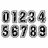Zahlen Aufkleber 0-9 Motorrad Aufkleber Nummern Sticker Aufkleber Motorrad Motocross Nummer Startnummer Aufkleber Paket mit 10 Stück für Motorräder Autos Roller Quads Wohnmobile LKWs