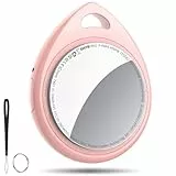 QCOQ® Air Tag 1er Pack Rosa, Schlüsselfinder & Air Tracker Tagg Kompatibel mit Apple Wo ist? App (Nur iOS), Key Finder mit Schlüsselband, Koffer-Tracker für Auto/Taschen, Austauschbarer Akku