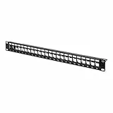 DIGITUS Patchpanel - Modular - Für Keystone-Module - 19-Zoll - 24-Port - Geschirmt - Rack-Montage 1HE - Schwarz