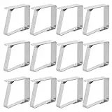 LMOMSS Tischdeckenklammern, 12 Stück Tischtuchklammern Edelstahl, Tischdeckenklammern für Drauße,Grillen,Partys,Tischklammern für Tische mit Maximalen Dicke von 3 cm