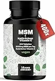MSM Tabletten Hochdosiert - 400 Stück - 2000 mg MSM + Natürliches Vitamin C - Alternative zu Kapseln - Vegan & Produziert in Deutschland - Laborgeprüft - Verpackung kann variieren