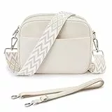 KALIDI Damen Umhängetasche, stylisch Veganem Leder Breiter Gurt Crossbody Schultertasch mit 2 verstellbaren Riemen für tägliches Arbeiten, Einkaufen, Verabredungen, Reisen