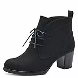 MARCO TOZZI Damen Stiefeletten mit Absatz zum Schnüren Vegan, Schwarz (Black), 38 EU