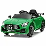 LEADZM Kinder Elektroauto 12V mit 2.4G-Fernbedienung – Elektrofahrzeug 2-türig mit MP3, Hupe, LED-Leuchten (grün)