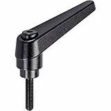 HALDER 24400.0074 Verstellbare Klemmhebel, Schwarz, d1=14 mm / d2=M5 / l1=25 mm