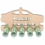 Spruchreif | Geldgeschenk Polizist – Originelles Holzgeschenk für Polizisten & Polizistinnen | Perfekte Geschenkidee für Polizisten & Polizistinnen