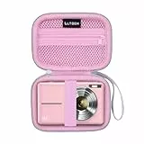 L LTGEM Digitalkameratasche, kompatibel mit Camkory / Kodak / Fleafer / Lecran / Qumcou / Anteam / Roqioo / Anteam / Quolodoo Digitalkamera, USB-Kabel und SD-Karte, Rosa