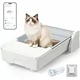 Meowant Selbstreinigende Katzentoilette mit App-Steuerung, Katzenklo Selbstreinigend für Mehrere Katzen, Doppelrechen,DREI-Motor-Koordinationssystem,Anti-Pinch-Sicherheitsfunktion,Geruchskontrolle