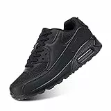 Hitmars Laufschuhe Herren Damen Turnschuhe Licht Dämpfung Air Sportschuhe rutschfest Atmungsaktiv Fitness Sneakers E-Schwarz 43