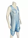 Haian PVC AB Unisex-Strampler mit Schnappverschluss im Schritt, Transparentes Blau, Größe XL
