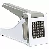 Geedel Pommesschneider, Professioneller Kartoffelschneider mit Edelstahl Klinge, Anti-Rutsch Gemüseschneider Manuell，Pommes Schneider Gerät Perfekt für Kartoffeln, Karotten usw. (Weiß)