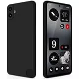 GiiYoon Hülle Kompatibel mit Nothing CMF Phone 1, Hochwertiges Liquid Silicone Case, Rundumschutz Handyhülle, Kratzfestes Weiches Mikrofaserfutter- Schwarz