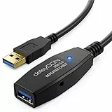 deleyCON 5m Aktives USB 3.0 Kabel Aktive Verlängerung mit 1 Signalverstärker USB3.0 Repeaterkabel Verlängerungskabel PC Computer Drucker Scanner
