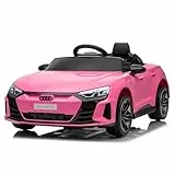 LEADZM Elektro Kinderauto mit Musik & Hupe & Scheinwerfer, 12V Kinder Elektroauto Kinderfahrzeug mit 2,4G Fernbedienung, 3-5km/h für Kinder (Rosa)