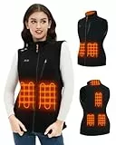 Telguua Daiwa Fleece Beheizte Fleeceweste,Beheizbare Weste, Heizweste für Damen,Beheizte Jacke, Heizjacke mit Powerbank 10000mah,Wärmejacke mit 3 Einstellbar Temperatur, 6 Heizzone