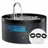 Katzenbrunnen Trinkbrunnen für Katze: 3.2L Katzenbrunnen für Katzen - Superleise Wasserpumpe - Filtern von Haaren - Leichte Demontage - 6 Filter + 3 Schaumstofffilter - GIOTOHUN