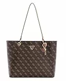 GUESS Damen Noelle Noel Tote Tragetasche, Schultertasche, Braunes Logo