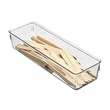 iDesign Linus Schubladenorganizer, kleiner Schubladeneinsatz aus Kunststoff für Besteck und andere Utensilien, durchsichtig, 8.1 cm x 25 cm x 5.1 cm, Sonstige