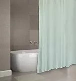 MSV Cotexsa by Premium Schimmel Textil Duschvorhang-Anti-Bakteriell, waschbar, 100% wasserdicht, mit 12 Duschvorhangringen-Polyester, „Evergreen“ Grün 180x200cm – Made in Spain, 180 x 200 cm