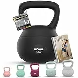 NEOLYMP Soft Kettlebell bodenschonend & leise - stoßdämpfende Kugelhantel mit Eisensandfüllung - ergonomischer Softgriff ideal fürs Homegym Kettlebell 2–12 kg Kugelhantel Set (schwarz | 12 kg)