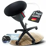 SteinLife Bürohocker Ergonomisch [TESTSIEGER] Rollhocker Sitzhocker Höhenverstellbar [48-68cm] Ergonomischer Hocker für Büro [Schwingeffekt] Wackelhocker Stehhocker | Arbeitshocker rutschfest Rund