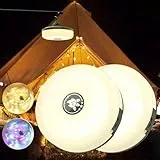 2-Pack Camping Lichterkette Aufrollbar, 4-in-1 Tragbare Wiederaufladbare LED Lichterkette mit 8 Beleuchtungsmodi, Schnelle Lagerung,USB-Aufladung,10M Wasserdichte Zeltleuchten für Camping Weihnachten