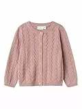 NAME IT Mädchen Nmfbanni Ls Knit Card Noos Strickjacke, Deauville Mauve, 80 EU