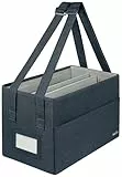 Leitz Desk Sharing Compact Arbeitstasche aus Stoff für hybrides & mobiles Arbeiten, Laptop-Tasche für Notebooks bis 14 Zoll, Verstellbare Träger, Faltbare Tasche für Damen & Herren, Grau, 65760089