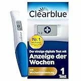 Clearblue Schwangerschaftstest Frühtest digital, Pregnancy Test, 1x Frühschwangerschaftstest/Schwangerschaftsfrühtest mit Wochenbestimmung, Schwangerschaft bestimmen, 25 mIU/ml