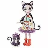 Enchantimals GJX40 - Ciesta Cat-Puppe & Climber-Tierfigur, 15 cm große Puppe, mit abnehmbarem Rock, Schuhen und Kopfschmuck, Spielzeug Geschenk für Kinder ab 3 Jahren
