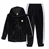 JiAmy Mädchen Bekleidungssets 2-teiliges Outfit mit Kapuze, weicher Jogginghose und Sweatshirt, Samtweiches Sportset für Mädchen