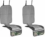 Reer Kindersitz-Unterlage TravelKid MaxiProtect, Autositz-Schutzunterlage mit Rückenlehnen-Schutz, rutschfeste Unterlage, ISOFIX geeignet, für alle herkömmlichen Modelle, grau (Packung mit 2)